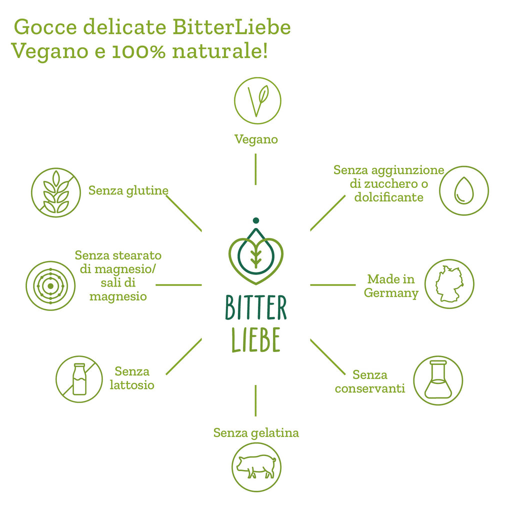 BitterLiebe Gocce di sostanze amare 50ml - versione delicata (confezione da 3 flaconcini)
